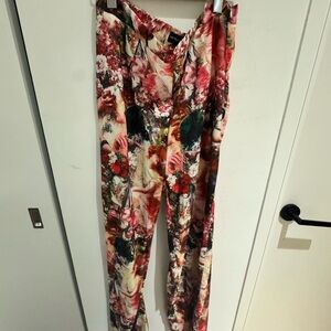Prettylittlething Renaissance print trousers sz US 12